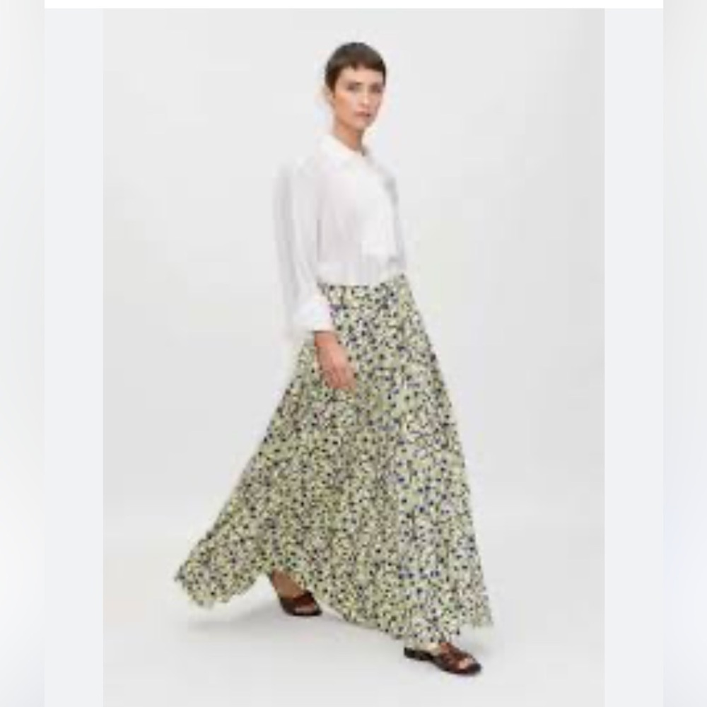 ME+EM Floral Maxi Skirt in Cream and Blue - Picture 5 of 13